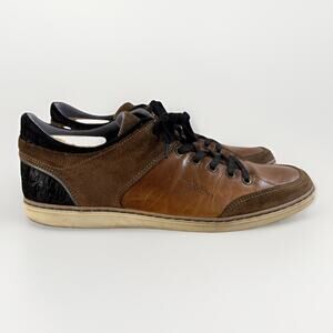 Bullboxer Drestyn Men's 11 Sneakers Brown Leather Lace Up Suede Low Top Shoes